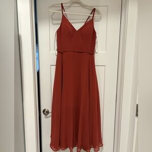 Azazie A8 Rust colored prom dress or bridesmaid dress. Size 8